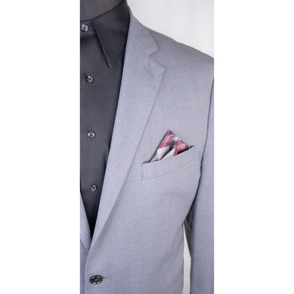 Ralph Lauren Solid Gray Suit Jacket Sport Coat Blazer Two Button Sz 46L Wool EUC - Picture 4 of 13